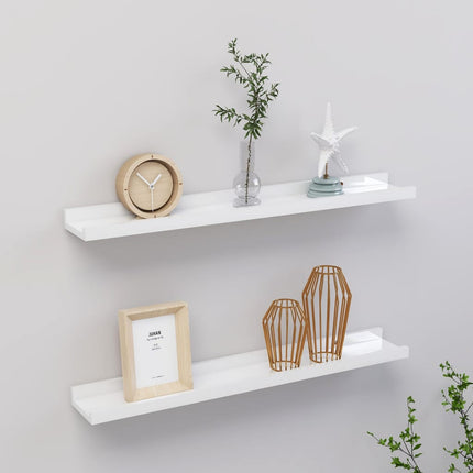 Wall Shelves 2 pcs High Gloss White 23.6"x3.5"x1.2