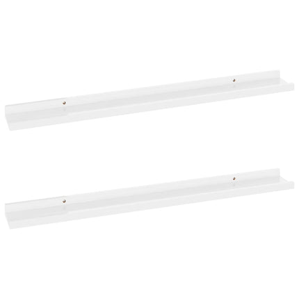 Wall Shelves 2 pcs High Gloss White 31.5"x3.5"x1.2