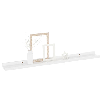 Wall Shelves 2 pcs High Gloss White 31.5"x3.5"x1.2