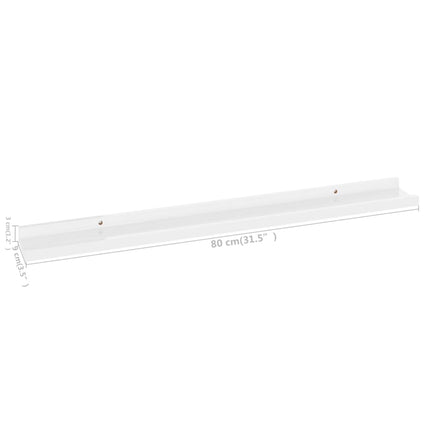 Wall Shelves 2 pcs High Gloss White 31.5"x3.5"x1.2