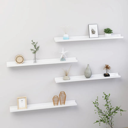 Wall Shelves 4 pcs High Gloss White 31.5"x3.5"x1.2