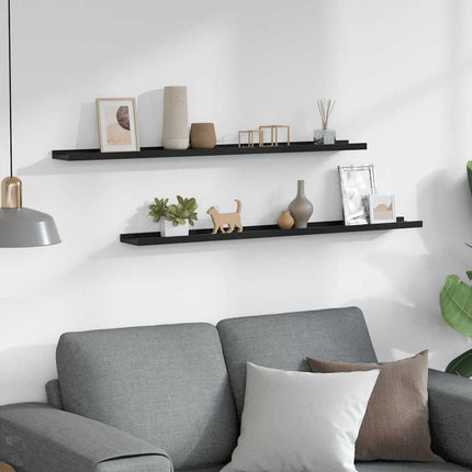 Wall Shelves 2 pcs Black 39.4"x3.5"x1.2