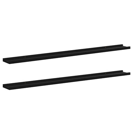 Wall Shelves 2 pcs Black 45.3"x3.5"x1.2
