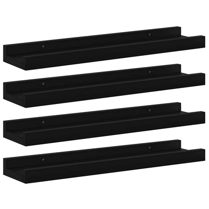 Wall Shelves 4 pcs Black 15.7"x3.5"x1.2