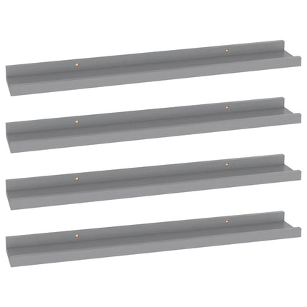 Wall Shelves 4 pcs Gray 23.6"x3.5"x1.2