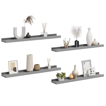 Wall Shelves 4 pcs Gray 23.6"x3.5"x1.2