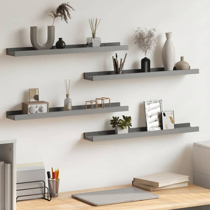 Wall Shelves 4 pcs Gray 23.6"x3.5"x1.2