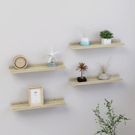 Wall Shelves 4 pcs Sonoma Oak 15.7"x3.5"x1.2