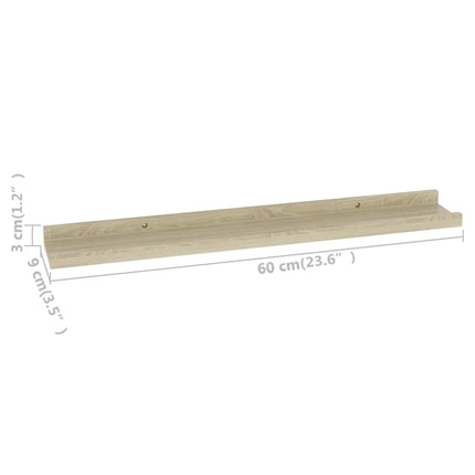 Wall Shelves 4 pcs Sonoma Oak 23.6"x3.5"x1.2