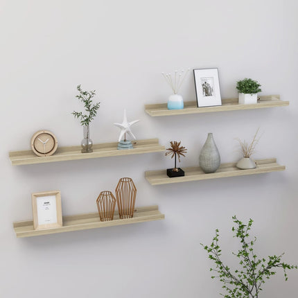 Wall Shelves 4 pcs Sonoma Oak 23.6"x3.5"x1.2