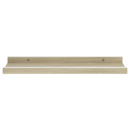 Wall Shelves 2 pcs White and Sonoma Oak 15.7"x3.5"x1.2