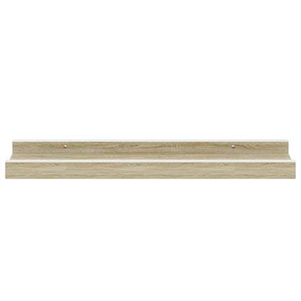 Wall Shelves 2 pcs White and Sonoma Oak 15.7"x3.5"x1.2