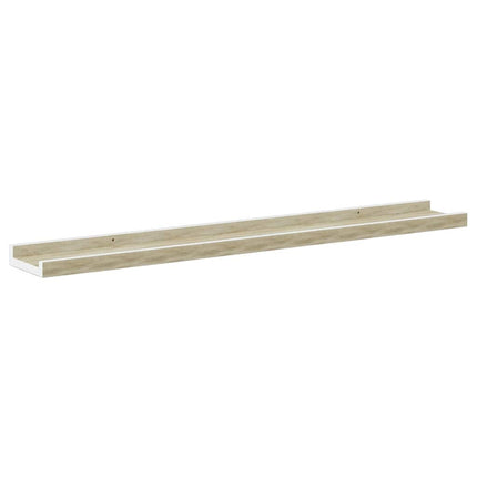 Wall Shelves 4 pcs White and Sonoma Oak 31.5"x3.5"x1.2
