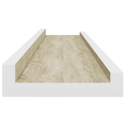 Wall Shelves 4 pcs White and Sonoma Oak 31.5"x3.5"x1.2