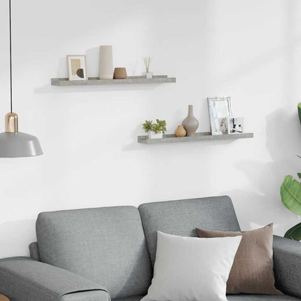 Wall Shelves 2 pcs Concrete Gray 23.6"x3.5"x1.2