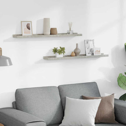 Wall Shelves 2 pcs Concrete Gray 31.5"x3.5"x1.2