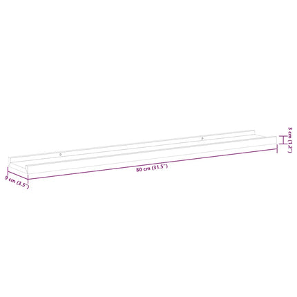 Wall Shelves 2 pcs Concrete Gray 31.5"x3.5"x1.2