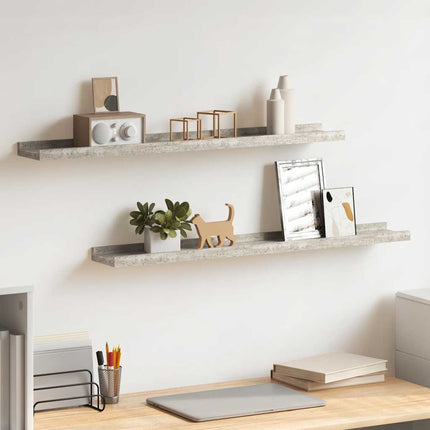 Wall Shelves 2 pcs Concrete Gray 31.5"x3.5"x1.2