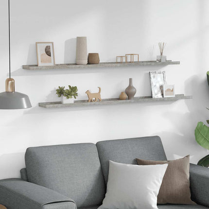 Wall Shelves 2 pcs Concrete Gray 45.3"x3.5"x1.2