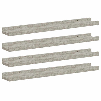 Wall Shelves 4 pcs Concrete Gray 23.6"x3.5"x1.2