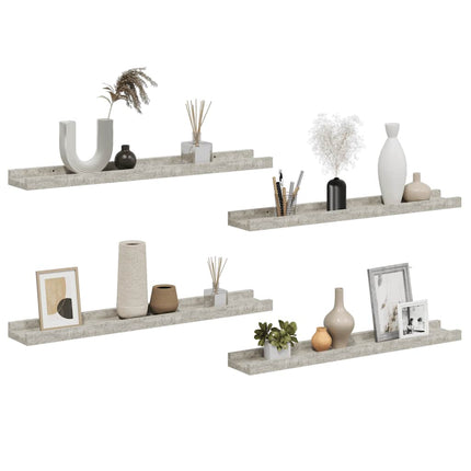 Wall Shelves 4 pcs Concrete Gray 23.6"x3.5"x1.2