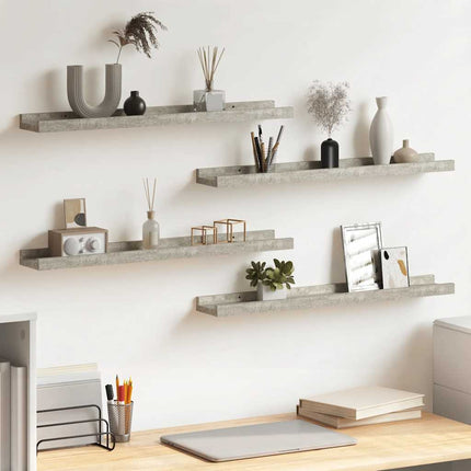 Wall Shelves 4 pcs Concrete Gray 23.6"x3.5"x1.2