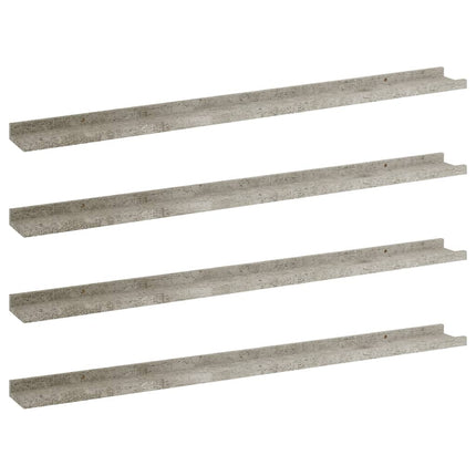 Wall Shelves 4 pcs Concrete Gray 39.4"x3.5"x1.2