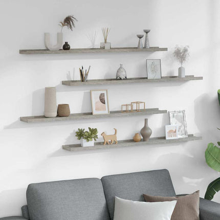 Wall Shelves 4 pcs Concrete Gray 39.4"x3.5"x1.2