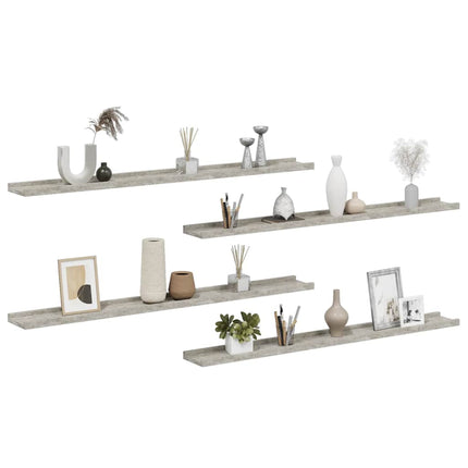 Wall Shelves 4 pcs Concrete Gray 39.4"x3.5"x1.2