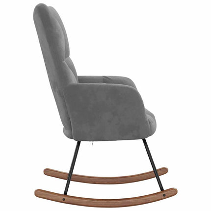 Rocking Chair Dark Gray Velvet