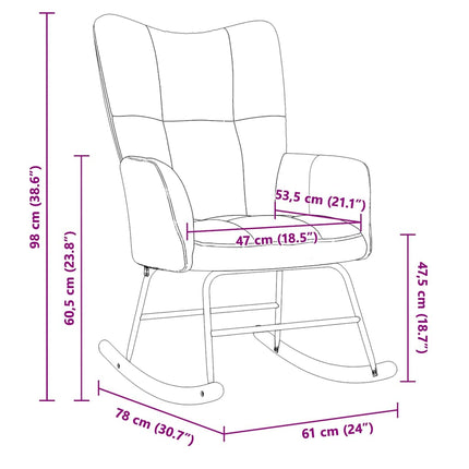 Rocking Chair Dark Gray Velvet