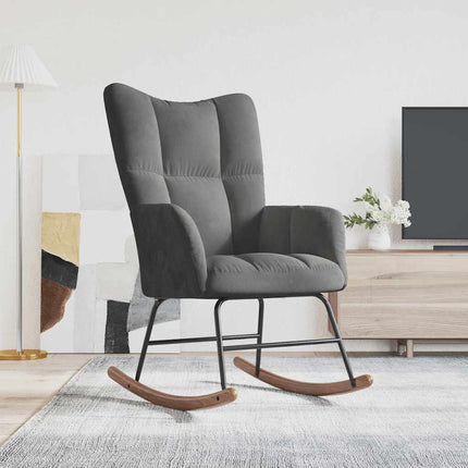 Rocking Chair Dark Gray Velvet