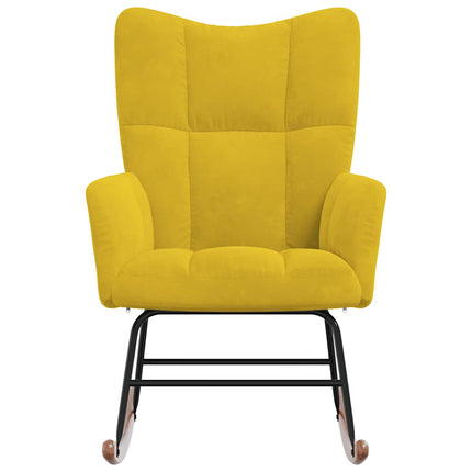 Rocking Chair Mustard Yellow Velvet