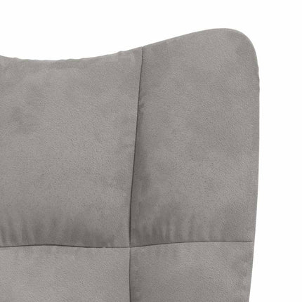 Rocking Chair with Ottoman Light Gray Velvet