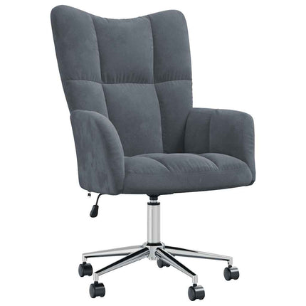 Relaxing Chair Dark Gray Velvet