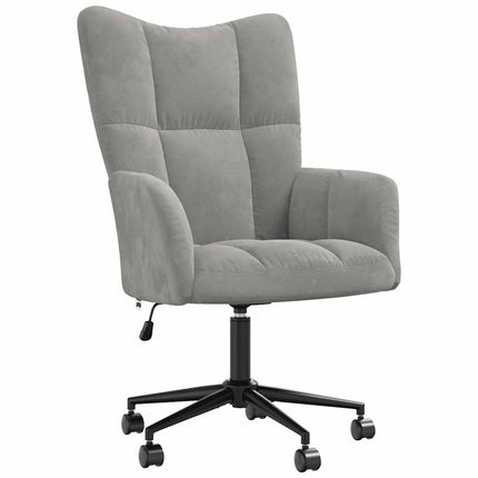 Relaxing Chair Light Gray Velvet