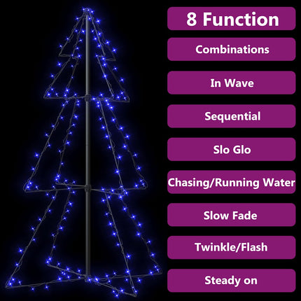 Christmas Cone Tree 160 LEDs Indoor and Outdoor 3x4 ft