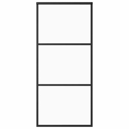 Sliding Door ESG Glass and Aluminum 35.4"x80.7" Black