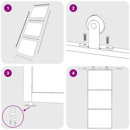 Sliding Door ESG Glass and Aluminum 35.4"x80.7" Black