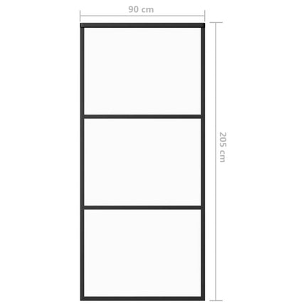 Sliding Door ESG Glass and Aluminum 35.4"x80.7" Black
