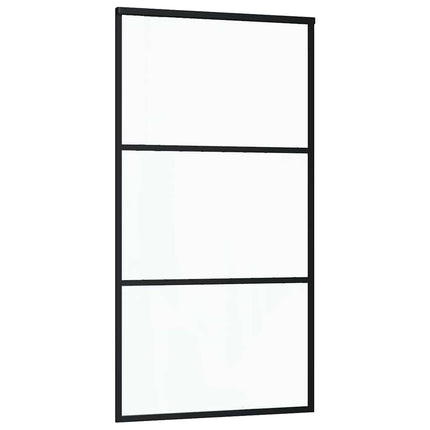 Sliding Door ESG Glass and Aluminum 40.2"x80.7" Black