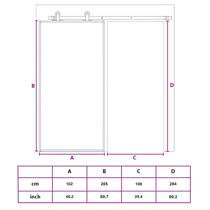 Sliding Door ESG Glass and Aluminum 40.2"x80.7" Black