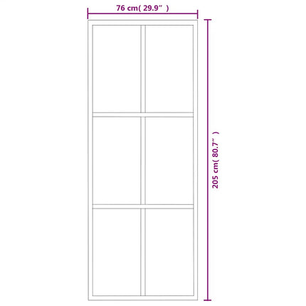 Sliding Door ESG Glass and Aluminum 29.9"x80.7" Black