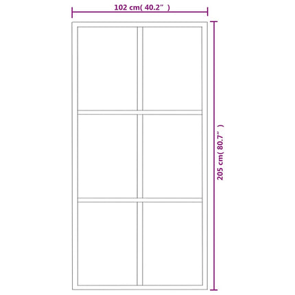 Sliding Door ESG Glass and Aluminum 40.2"x80.7" Black