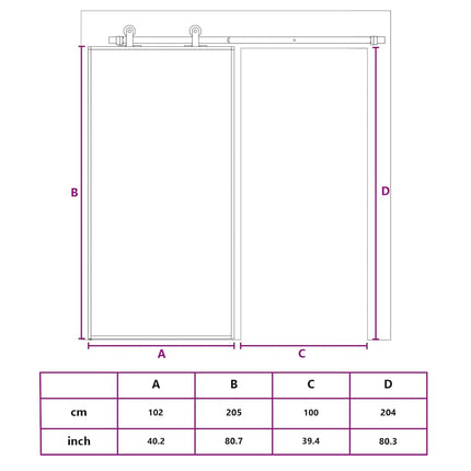 Sliding Door ESG Glass and Aluminum 40.2"x80.7" Black