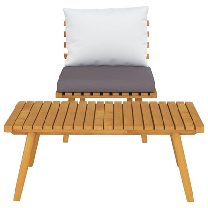 2 Piece Patio Lounge Set with Cushions Solid Acacia Wood