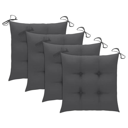 Patio Chairs 4 pcs with Cushions Solid Teak Wood