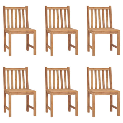 Patio Chairs 6 pcs with Cushions Solid Teak Wood
