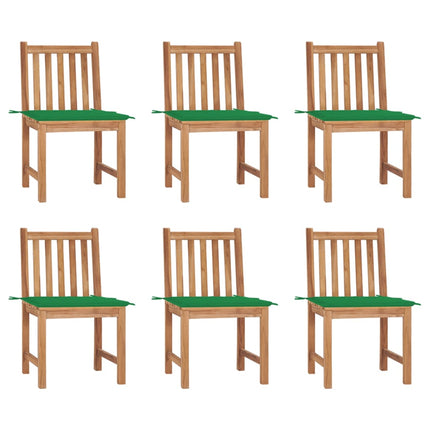 Patio Chairs 6 pcs with Cushions Solid Teak Wood