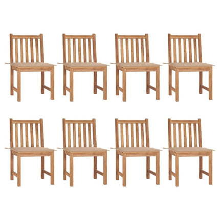 Patio Chairs 8 pcs with Cushions Solid Teak Wood